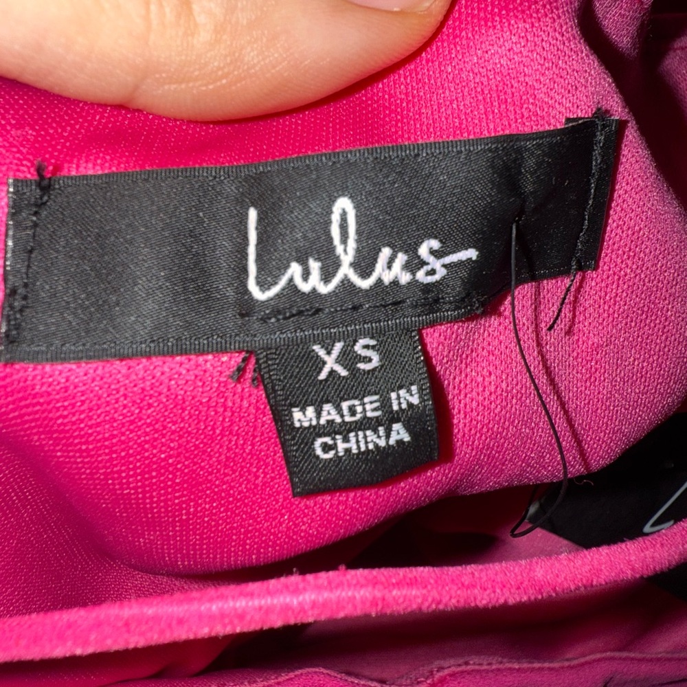 NWT Lulu’s Party for Two Asymmetrical Bodycon Cocktail Dress in Hot Pink - XS - Picture 7 of 11